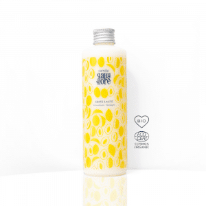 Produit geste lacté sur fond blanc